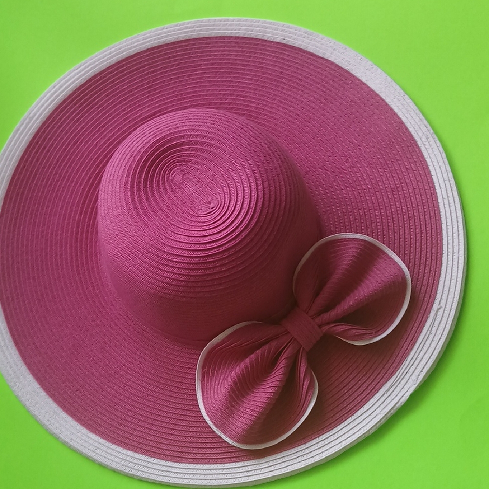Elegant Pink and White Women's Sun Hat